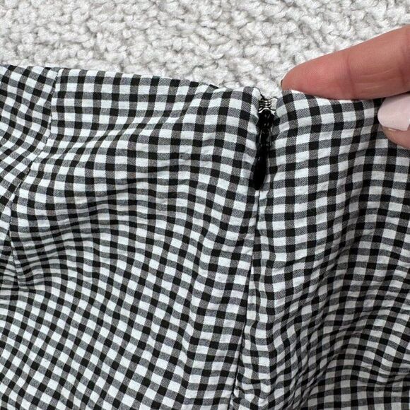 Free People Westside Gingham Seersucker Tie Waist Pant Black White - Picture 7 of 12